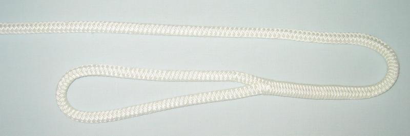 1/2" X 8' NYLON DOUBLE BRAID FENDER LINE - WHITE - Click Image to Close